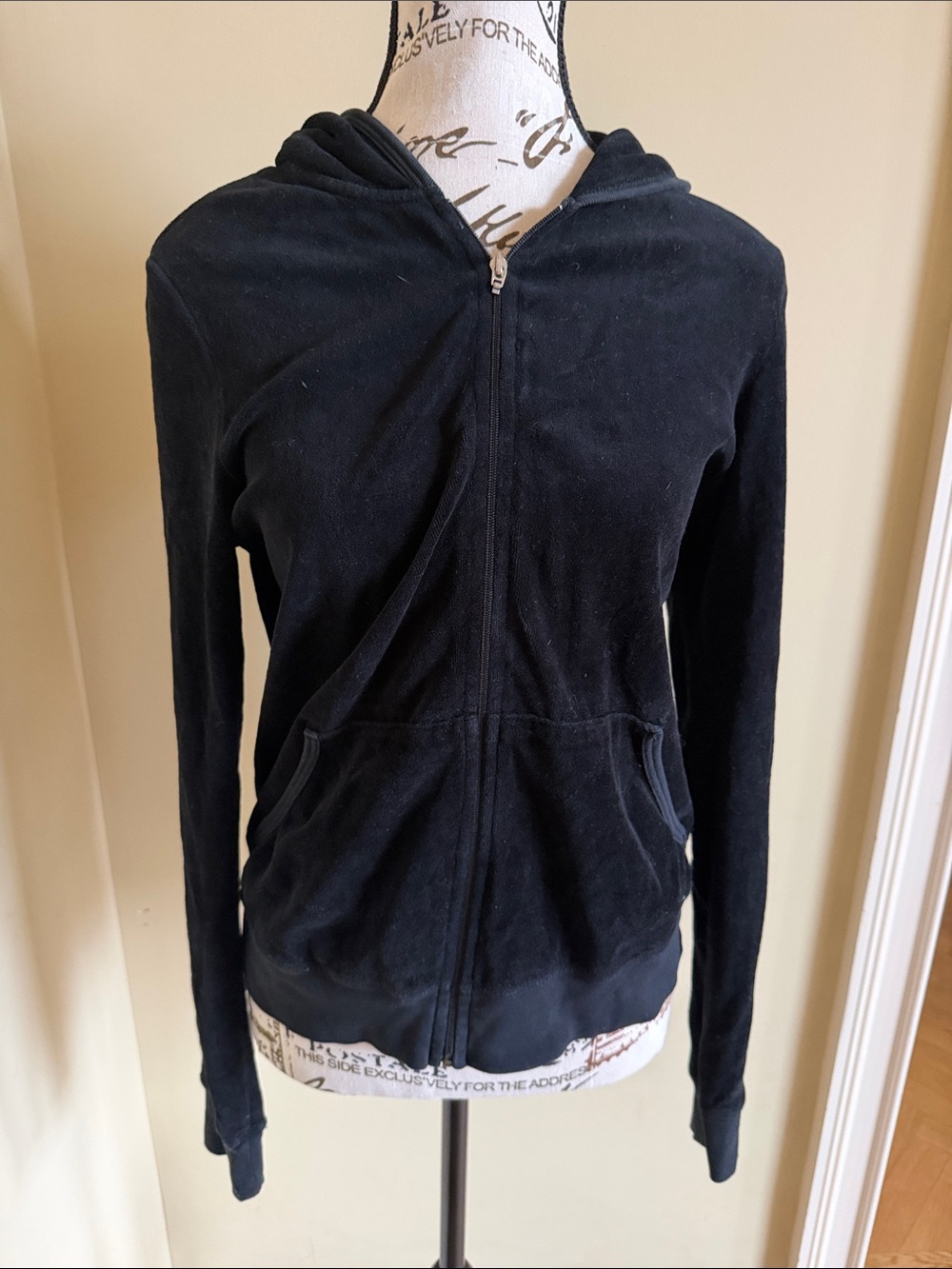 Juicy Couture Sugar and Diamonds Black Zip-Up Hoodie Jacket